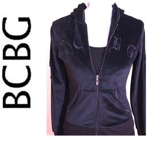 BCBG velvet zip hoodie Like New